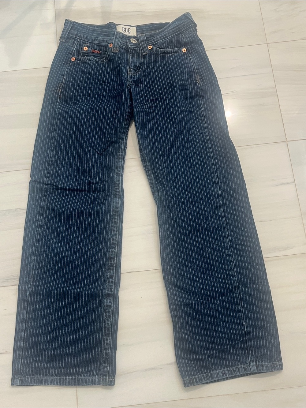 BDG Dark Blue Pinstripe Wide Leg Jeans